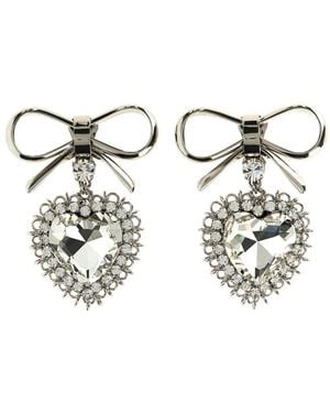 Alessandra Rich Bow ピアス - ホワイト