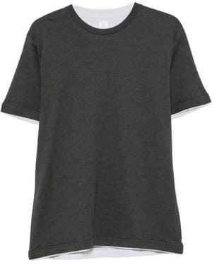 Eleventy Layered-Effect Short-Sleeve T-Shirt - Black
