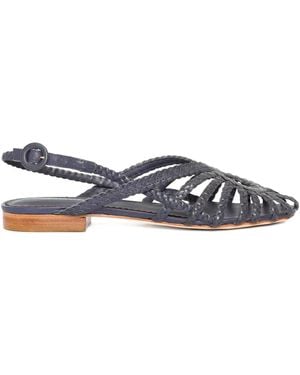 Sarah Chofakian Braided Nudo Slides - Blue
