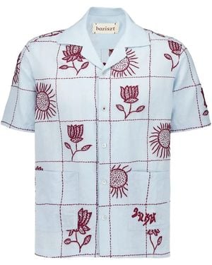BAZISZT Camicia A Maniche Corte - Bianco