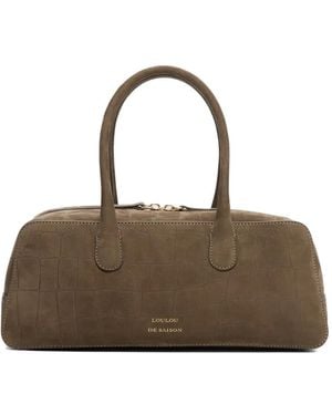 Loulou de Saison Mawi Crocodile-Effect Rectangular-Shape Shoulder Bag - Brown