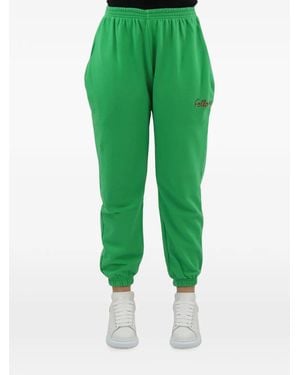 Follovers Logo-Embroidered Elasticated-Cuff Track Trousers - Green