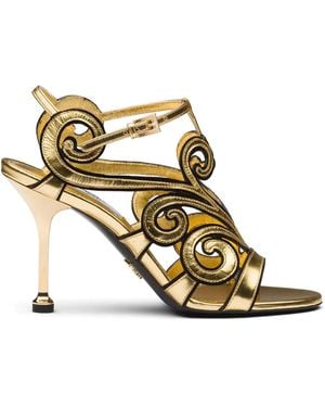 Prada Sandalias con correa en el tobillo - Metálico