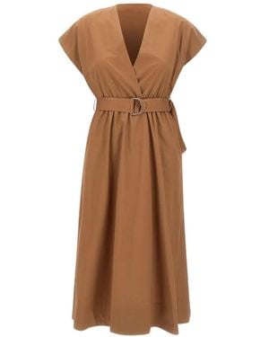 Kaos Belted Wrap Dress - Brown