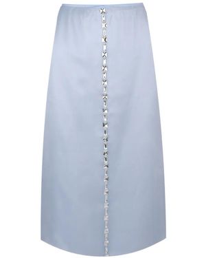 Fabiana Filippi Embellished Organza Midi Skirt - Blue