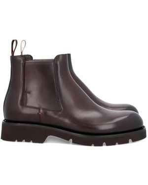 Santoni Gio Leather Boots - Brown