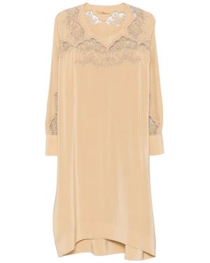 Ermanno Scervino Lace-Trimmed Silk Mini Dress - White