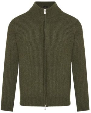 Gran Sasso Ribbed-Knit Zip-Up Jumper - Green