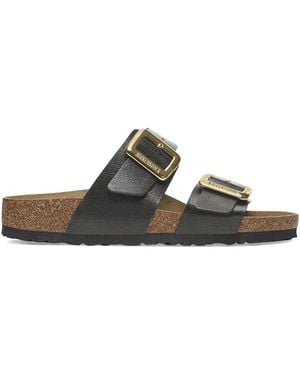 Birkenstock Sydney Luxe Slippers Met Dubbele Gesp - Zwart