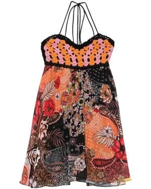 FK Gehäkeltes Minikleid Im Patchwork-Look - Rot