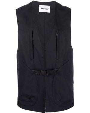 Ambush Buckle-Fastening V-Neck Gilet - Blue