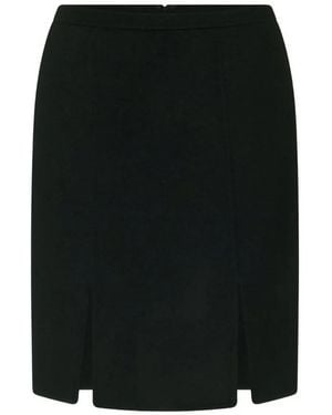 Loulou de Saison Judy Double-Slit Wool Midi Straight Skirt - Black
