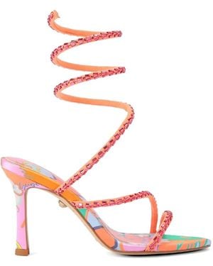 Kurt Geiger Spiral Asymmetric-Strap Heeled Sandals - Pink