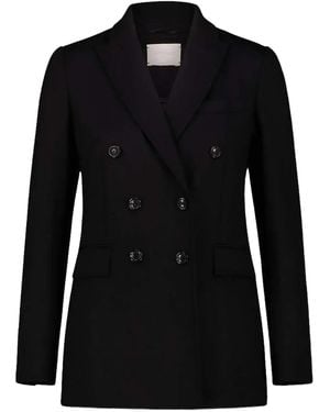 Circolo 1901 Double-Breasted Flap-Pockets Coat - Black