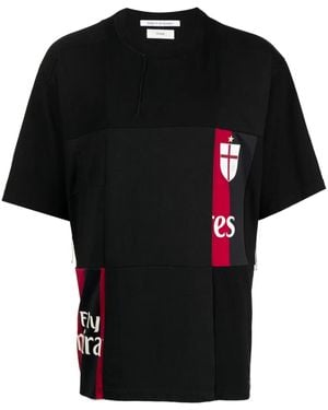 Children of the discordance パッチワーク Tシャツ - ブラック