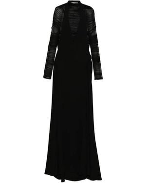 Christopher Esber Ruched Long-Sleeve Midi Dress - Black
