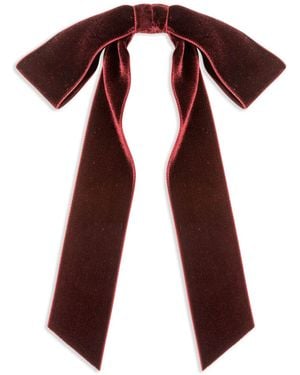 Jennifer Behr Silk Velvet Bow Hair Barrette - Red