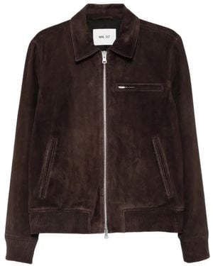 NN07 Owen Zip-Fastening Leather Jacket - Brown
