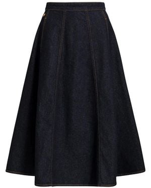 Alberta Ferretti A-Line Denim Skirt - Blue