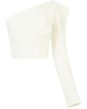 Maticevski Haut Crop À Une Épaule - Blanc