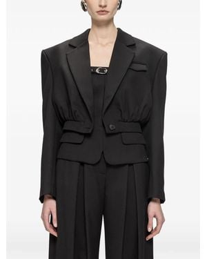 Nissa Blazer Crop Con Arricciatura - Nero