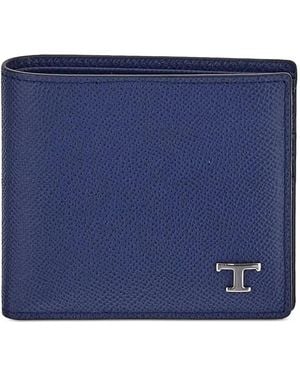 Tod's Leather bi-fold wallet - Blau