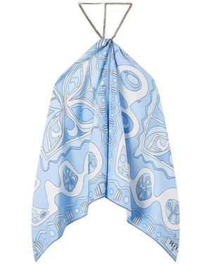 PUCCI Angoli-Print Chain Top - Blue