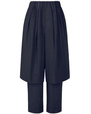 Issey Miyake Paper-Esque Pleated Trousers - Blue