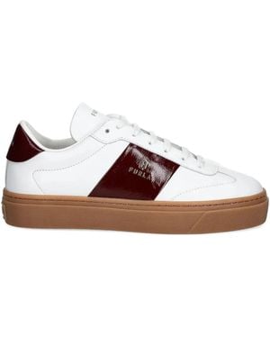 Furla Leather Panelled Trainers - Brown