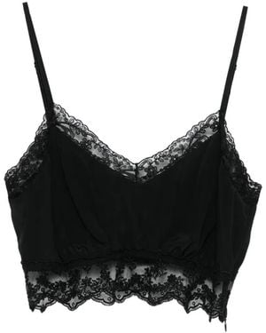 Simone Rocha Lace-Trim Top - Black
