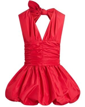 Patou Bow-Detail Mini Dress - Red