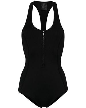 Duskii Zip-Up Racerback Swimsuit - Black