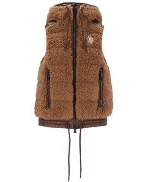 Moncler Gefütterte Kapuzenweste - Braun
