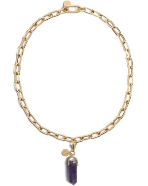 La DoubleJ Halsketting Met Amethist - Metallic