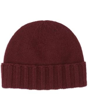 Drumohr Cashmere Ribbed Beanie - Red