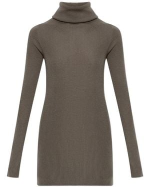 Rick Owens Haut Côtelé À Col Roulé - Gris