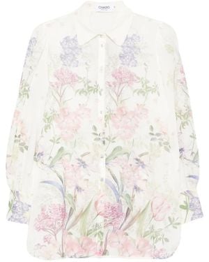 Charo Ruiz Aster Hemd mit botanischem Print - Weiß