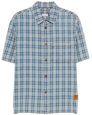 Burberry Camicia A Maniche Corte A Quadri - Blu