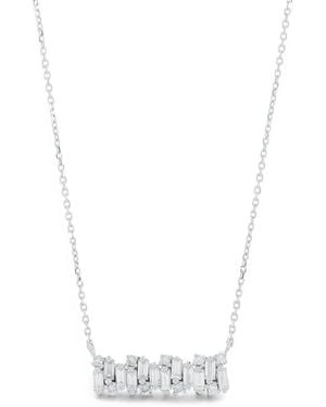 Suzanne Kalan Collar Shimmer Con Colgante De Barra Y Diamantes - Blanco