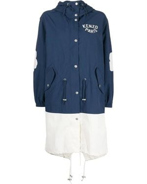 KENZO Sailor Long Windbreaker Jacket - Blue