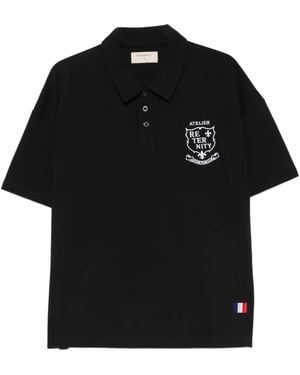 RETERNITY L'Aterlier De La Rue Logo-Embroidered Polo Shirt - Black