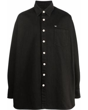 Raf Simons Oversized Logo Denim Shirt - Black