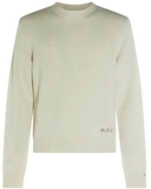A.P.C. Logo-Knit Wool Sweatshirt - Green