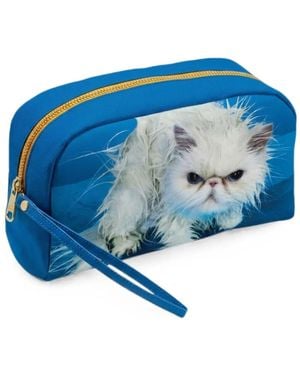 Seletti Trousse De Toilette Toiletpaper Angry Cat - Bleu
