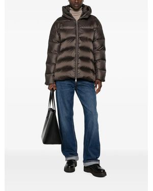 SERGIO MORETTI FIRENZE Quilted Hooded Jacket - Brown