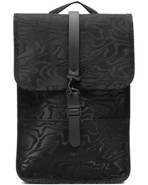 Rains Mini Abstract-Print Backpack - Black