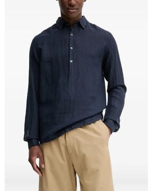 Barena Venezia Textured Half-Button Shirt - Blue