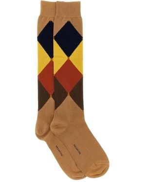 Ballantyne Diamond-Patterned Socks - Natural