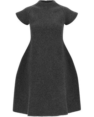 Jil Sander Mock-Neck A-Line Mini Dress - Black