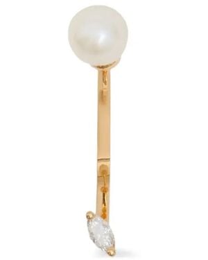 Delfina Delettrez 18K Pearl And Diamond Earring - White